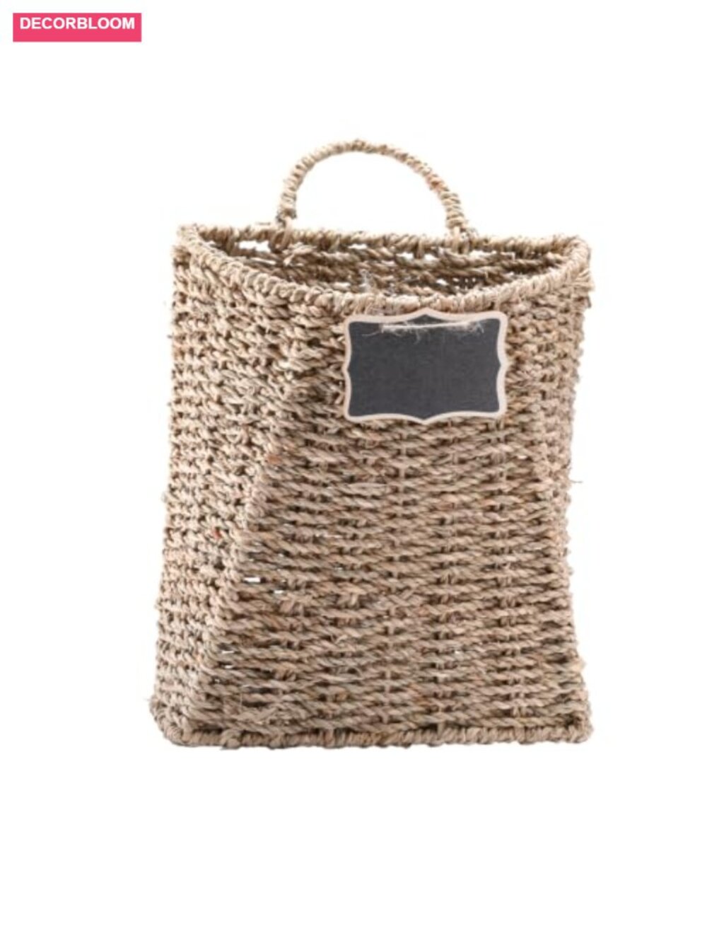 Natural Seagrass Decorative Hanging Basket with Chalkboard Tag
